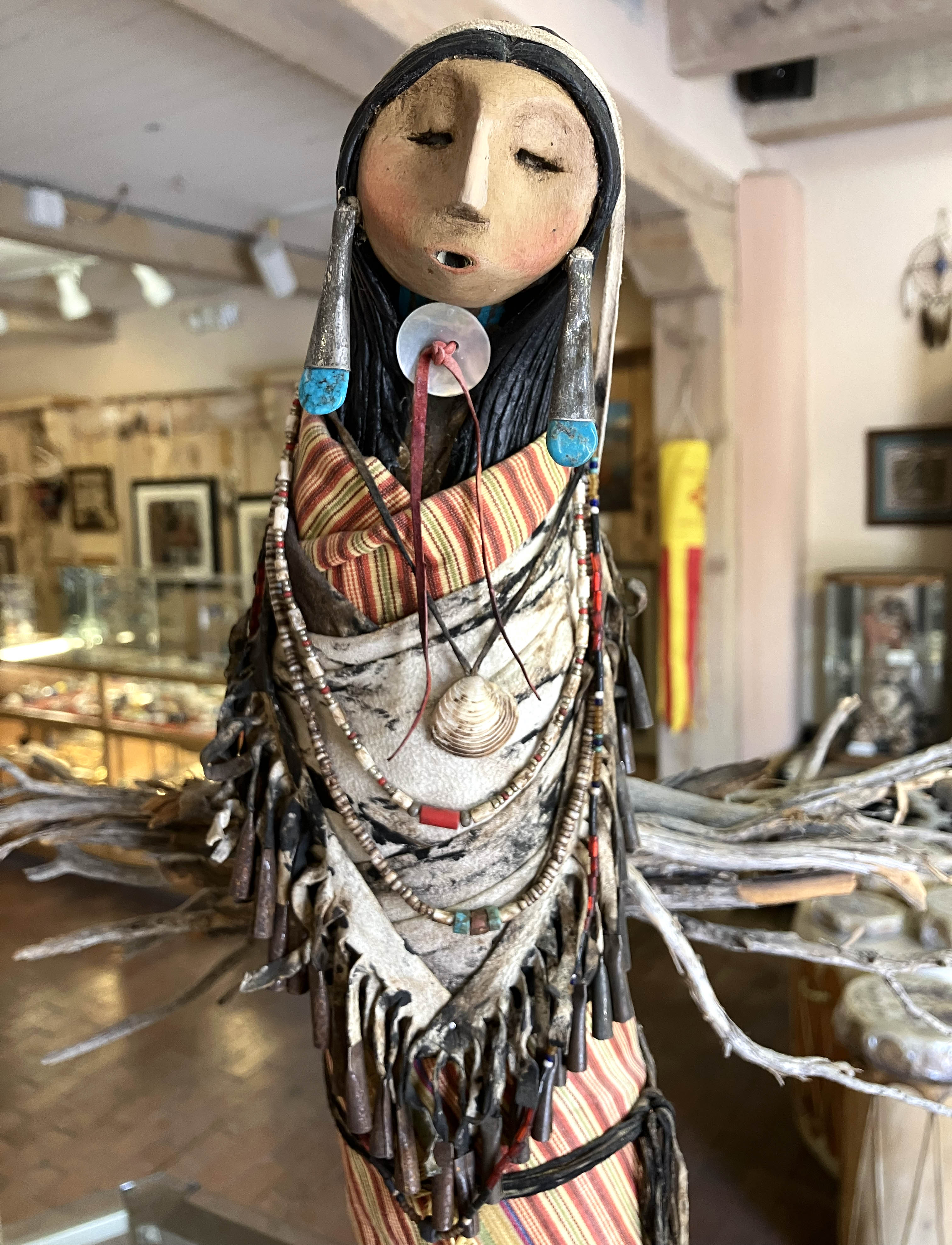 Robert Rivera | Gourd of Woman Sticks Pattern | Penfield Gallery of Indian Arts | Albuquerque | New Mexico